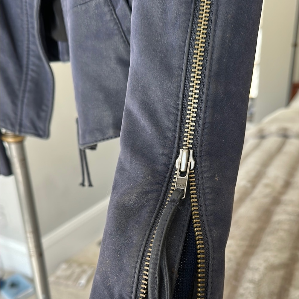 Navy Suede Jacket - Picture 3 of 5